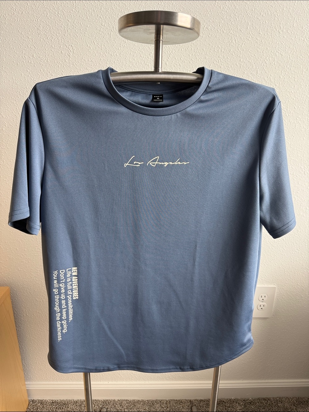 SHEIN Slate Blue 'Los Angeles' Short-Sleeve Graphic Tee